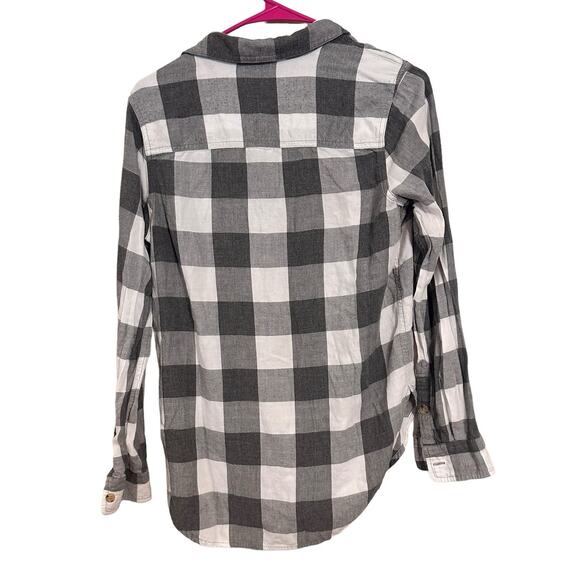 Marine Layer Clara Popover Gray Checkered Plaid Shirt Size Small - Picture 2 of 7